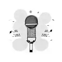 Microphone with musical notes and soccer ball tattoo design idea