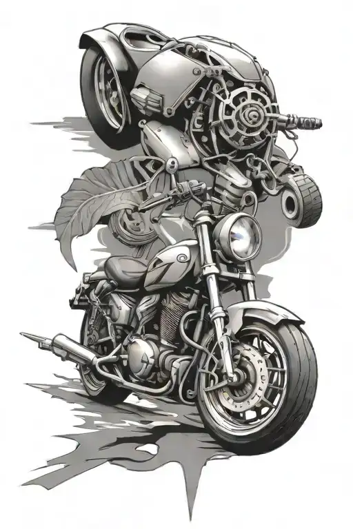 Dart and bike tattoo design idea