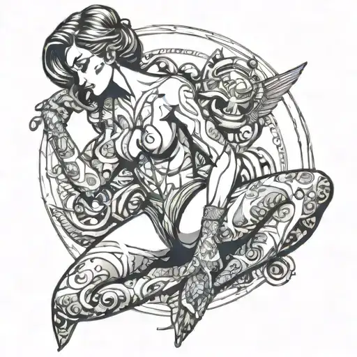 submissive sexy woman body tattoo design idea