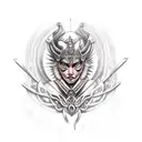 female goddess warrior tattoo design idea