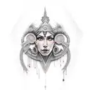 female goddess warrior tattoo design idea