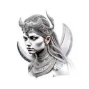 female goddess warrior tattoo design idea