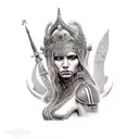 female goddess warrior tattoo design idea