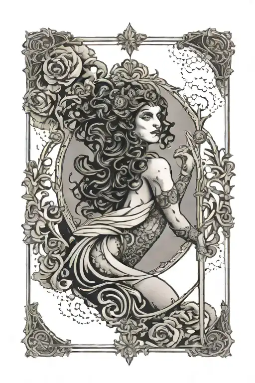 strength tarot card tattoo design idea