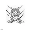 hunter x hunter phantom troupe spider with doflamingo logo tattoo design idea