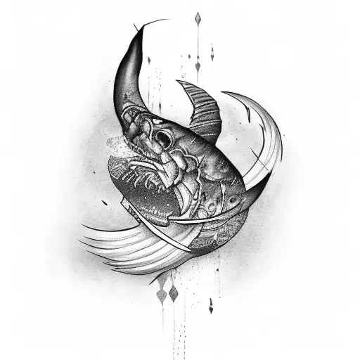 A black-grey tattoo representing the essence of carpe diem tattoo design idea