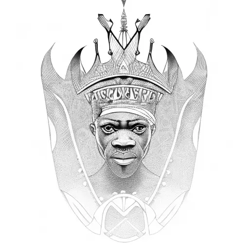 african king tattoo design idea