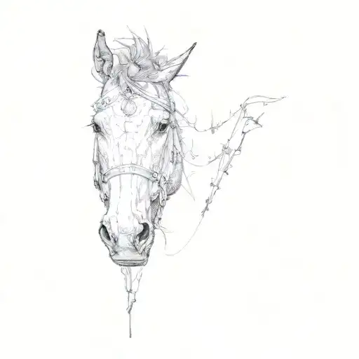 horses head makings as a tattoo tattoo design idea