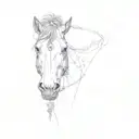 horses head makings as a tattoo tattoo design idea
