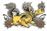 pikachu tail tattoo design idea