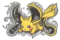 pikachu tail tattoo design idea