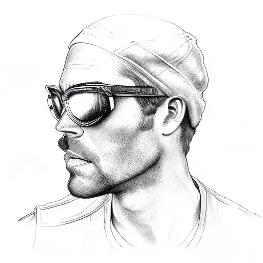 Paul walker R34 fading into ride or die quote tattoo design idea