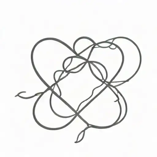 heart and unconditional love symbol intertwined tattoo design idea