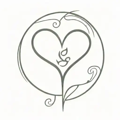 Heart with the symbol for unconditional love tattoo design idea