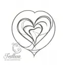 Heart with the symbol for unconditional love tattoo design idea