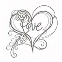 Heart with the symbol for unconditional love tattoo design idea