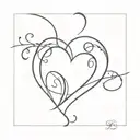 heart and unconditional love symbol intertwined tattoo design idea