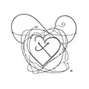 Heart with the symbol for unconditional love tattoo design idea
