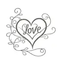 Heart with the unconditional love symbol  tattoo design idea