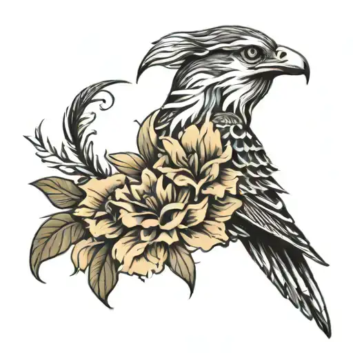 drawing of a black and white tattoo that symbolizes personal freedom, discipline, perseverance, resilience, personal suc tattoo design idea