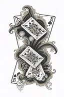 blackjack cards utilizing baseball and golf tattoo design idea