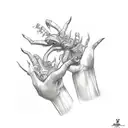 joint and lighter in each hand best friends tattoo  tattoo design idea