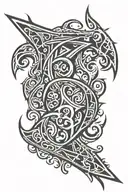 Trident with AAA initial tattoo design idea