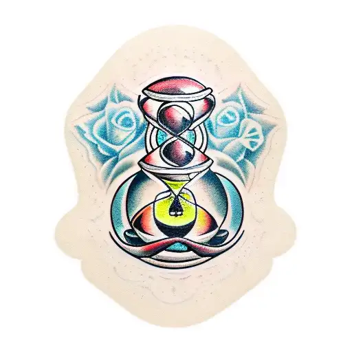 memento mori and hourglass tattoo design idea