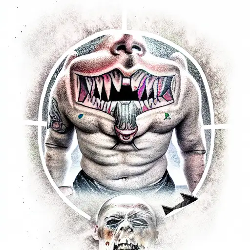 ragefull funny warrior tattoo design idea