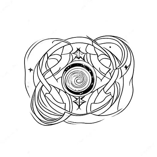 gemini, galaxie, omega  tattoo design idea