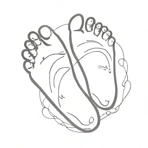 Lorelai 12:13pm 6lbs 2oz 19.5in baby foot print tattoo design idea