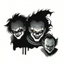 chucky & ghost face & pennywise & Michael myers faces  tattoo design idea
