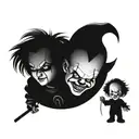 chucky & ghost face & pennywise & Michael myers faces  tattoo design idea
