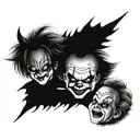 chucky & ghost face & pennywise & Michael myers faces  tattoo design idea