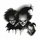 chucky & ghost face & pennywise & Michael myers faces  tattoo design idea