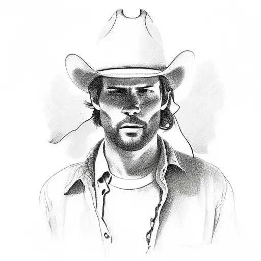 Cowboy and a cross tattoo design idea