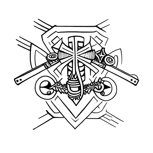 Christian Cross and a Cowboy tattoo design idea