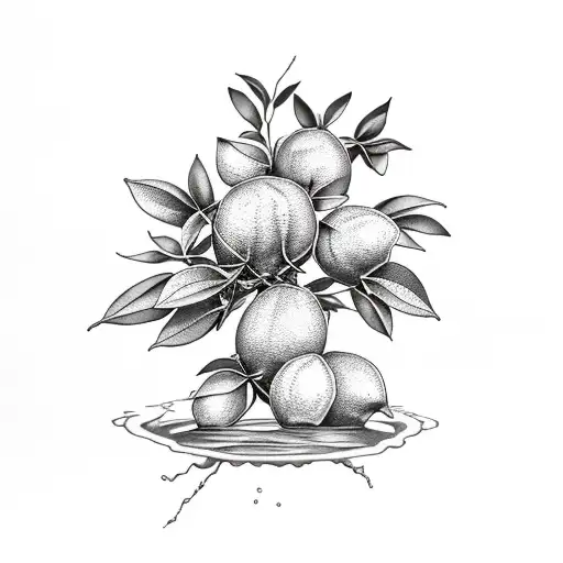 lemon tree on fire tattoo design idea