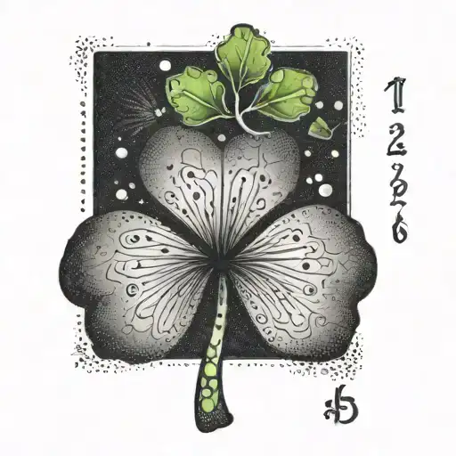 Irish shamrock with date of birth child, january 15th 2018 tattoo design idea