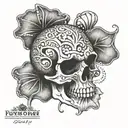 Irish shamrock skull with date of birth child, january 15th 2018 tattoo design idea