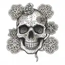 Irish shamrock skull with date of birth child, january 15th 2018 tattoo design idea