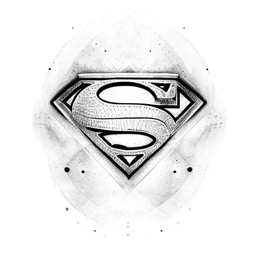 Superman logo with b tattoo design idea