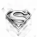 Superman logo with b tattoo design idea