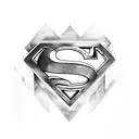 Superman logo with b tattoo design idea