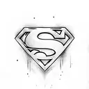 Superman logo with b tattoo design idea