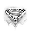 Superman logo with blood tattoo design idea