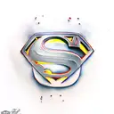 Superman logo with blood tattoo design idea