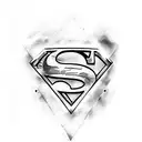 Superman logo with blood tattoo design idea