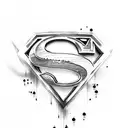 Superman logo with blood tattoo design idea