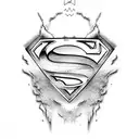Superman logo with blood tattoo design idea